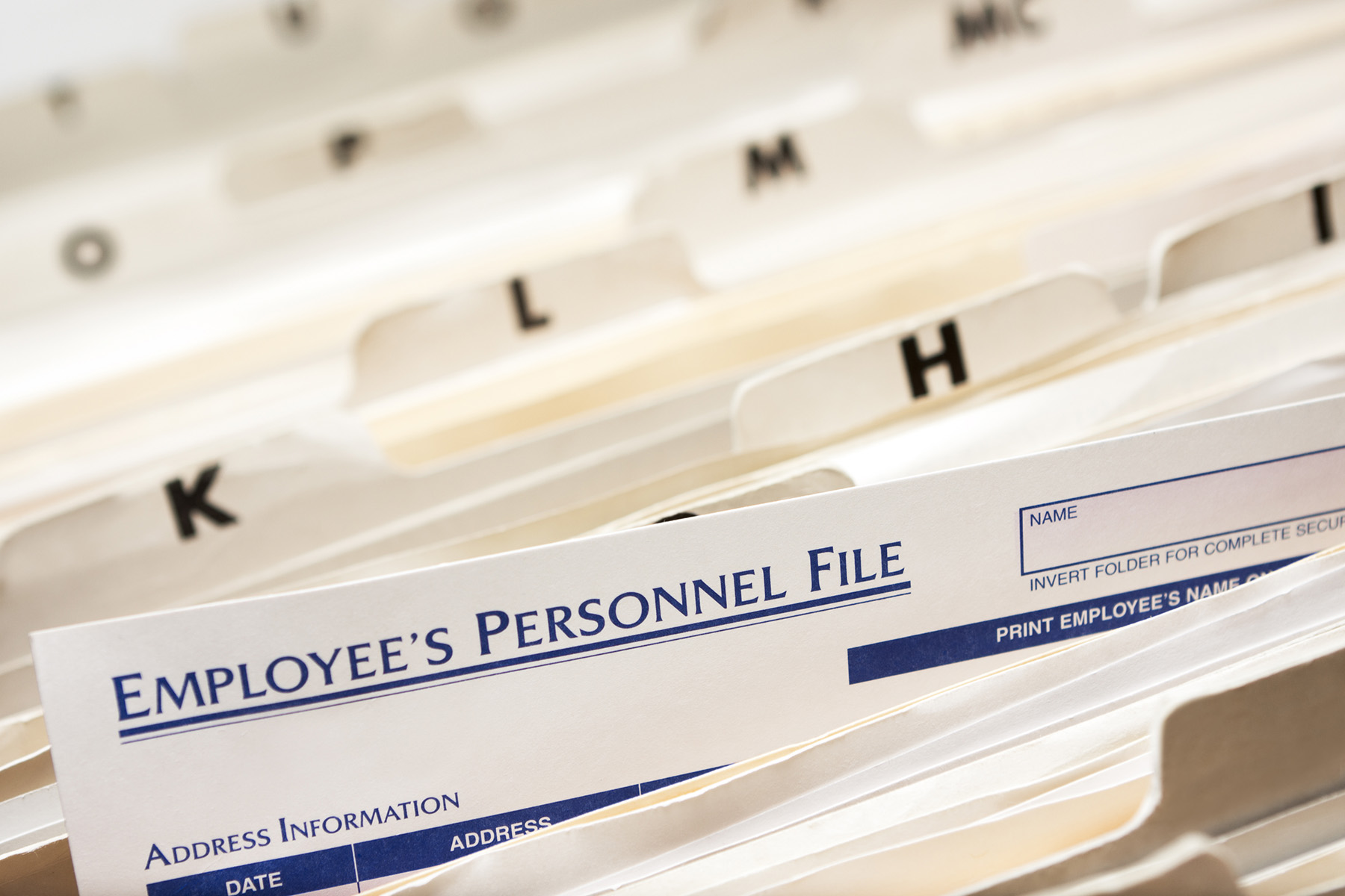 Employee file. Personnel file. Personnel file Template Print.